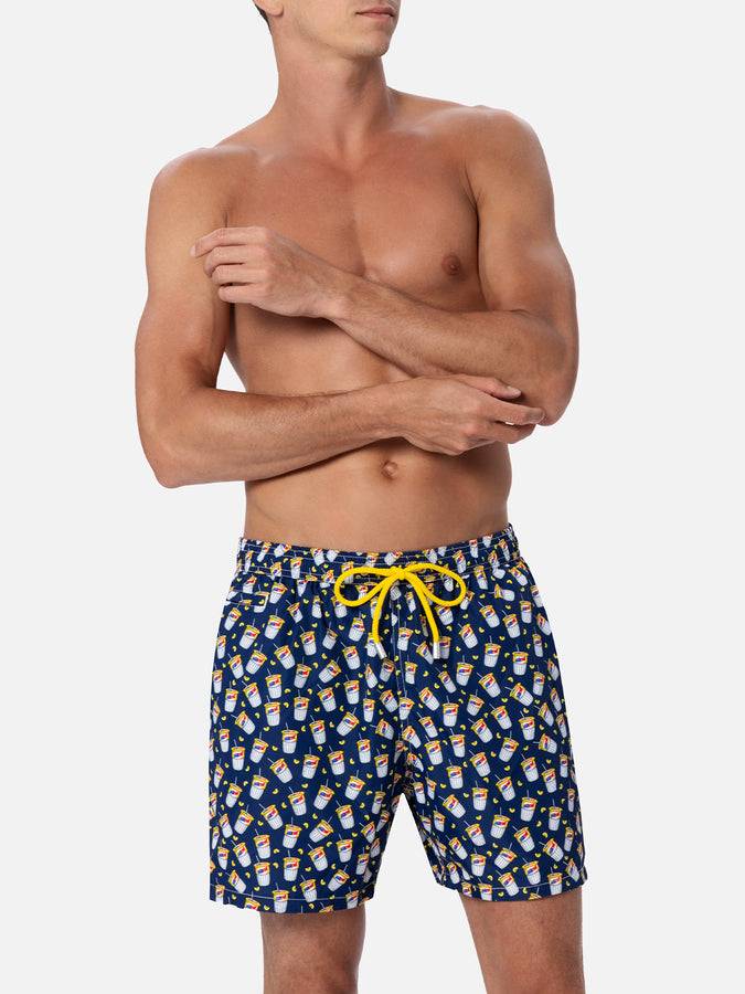 Mc2 Saint Barth Costume Da Bagno Da Uomo In Tessuto Leggero Lighting Micro Fantasia Con Stampa Paperoni|ESTATHE' FERRERO SPECIAL EDITION