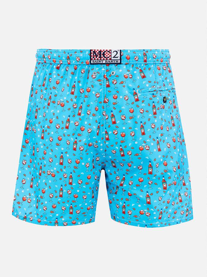 Mc2 Saint Barth Costume Da Bagno Da Uomo In Tessuto Leggero Lighting Micro Fantasy Con Stampa Aperol Spritz | EDIZIONE SPECIALE APEROL
