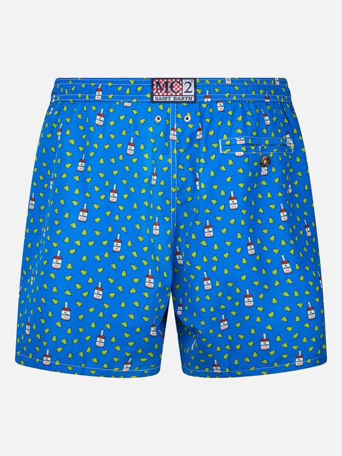 Mc2 Saint Barth Costume Da Bagno Da Uomo In Tessuto Leggero Lighting Micro Fantasy Con Stampa Rum E Pere