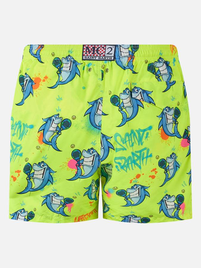 Mc2 Saint Barth Costume Da Bagno Da Uomo In Tessuto Leggero Lighting Con Stampa Cryptopuppets | EDIZIONE SPECIALE CRYPTOPUPPETS