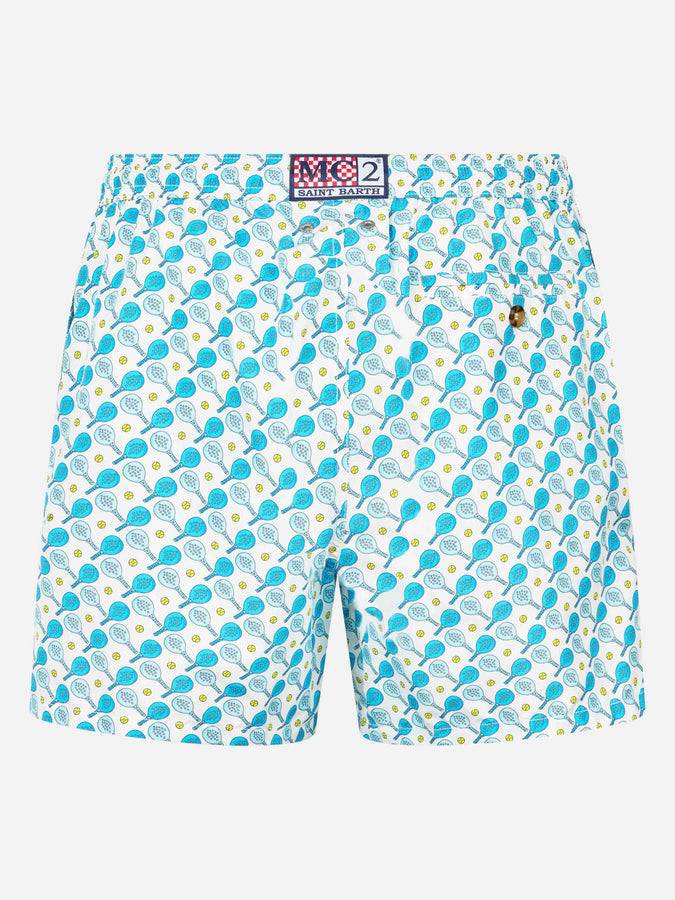 Mc2 Saint Barth Costume Da Bagno Da Uomo In Tessuto Leggero Lighting Micro Fantasy Con Stampa Padel