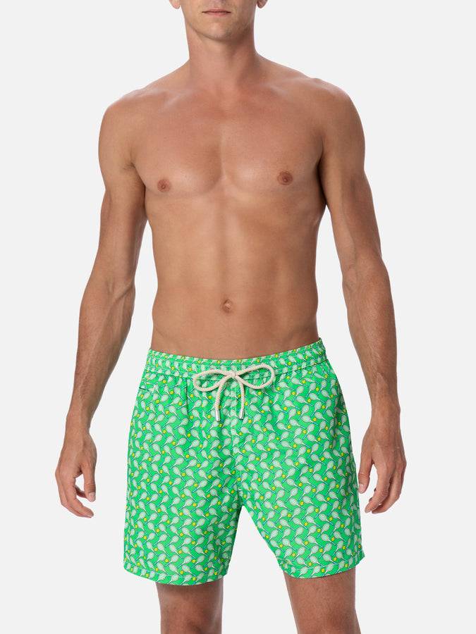 Mc2 Saint Barth Costume Da Bagno Da Uomo In Tessuto Leggero Lighting Micro Fantasy Con Stampa Tennis