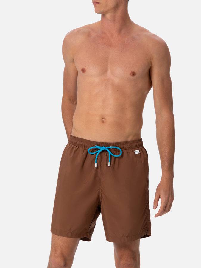 Mc2 Saint Barth Costume Da Bagno Da Uomo In Tessuto Leggero Marrone Lighting Pantone | EDIZIONE SPECIALE PANTONE