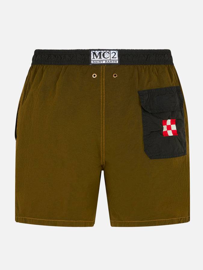 Mc2 Saint Barth Costume Da Bagno Da Uomo In Tessuto Leggero Ocra