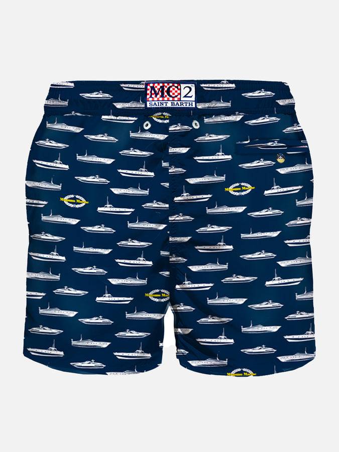 Mc2 Saint Barth Costume Da Bagno Da Uomo In Tessuto Leggero Stampa Yacht