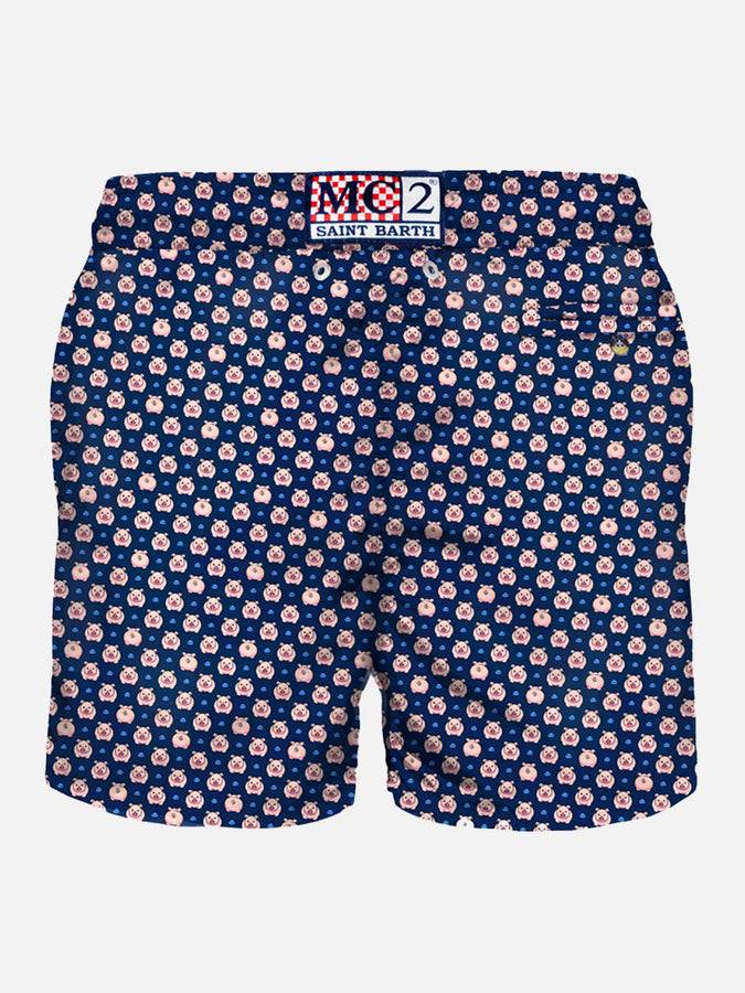 Mc2 Saint Barth Costume Da Bagno Da Uomo In Tessuto Leggero Stampa Maialini