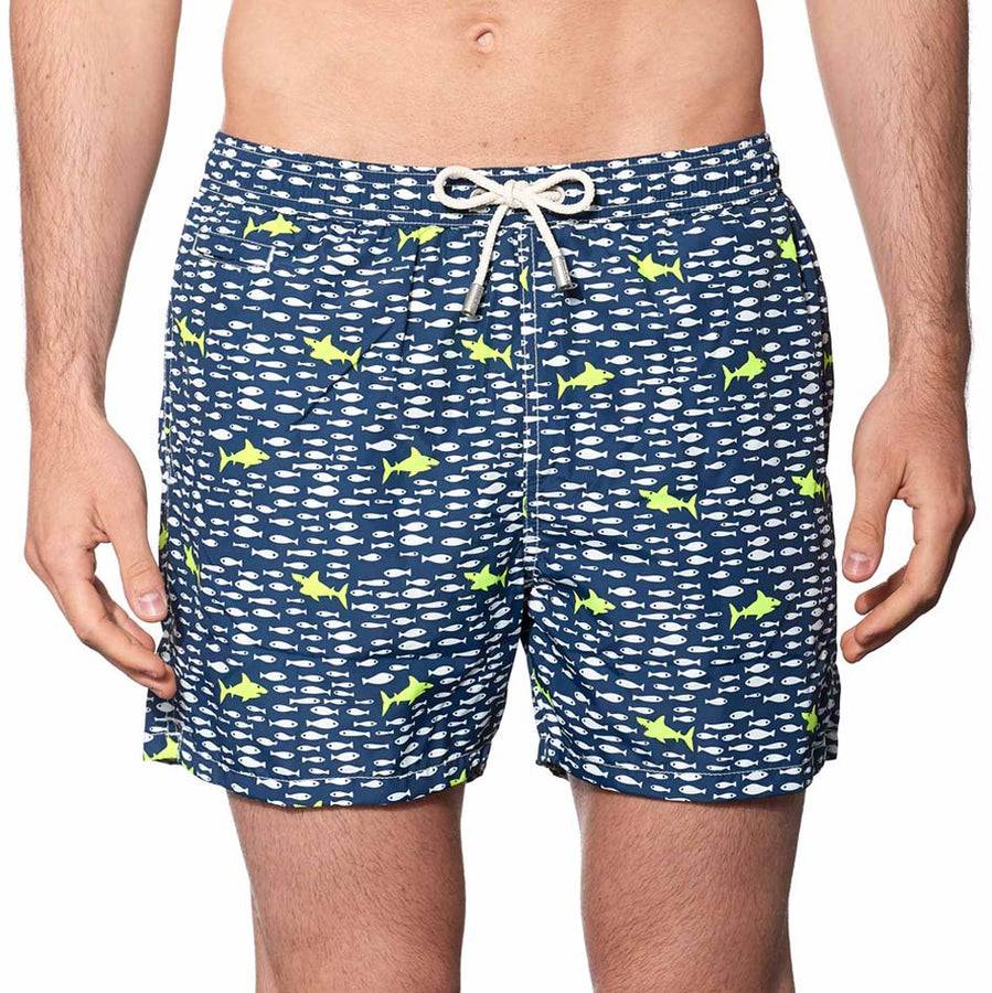 Mc2 Saint Barth Costume Da Bagno Da Uomo In Tessuto Leggero Stampa Squali