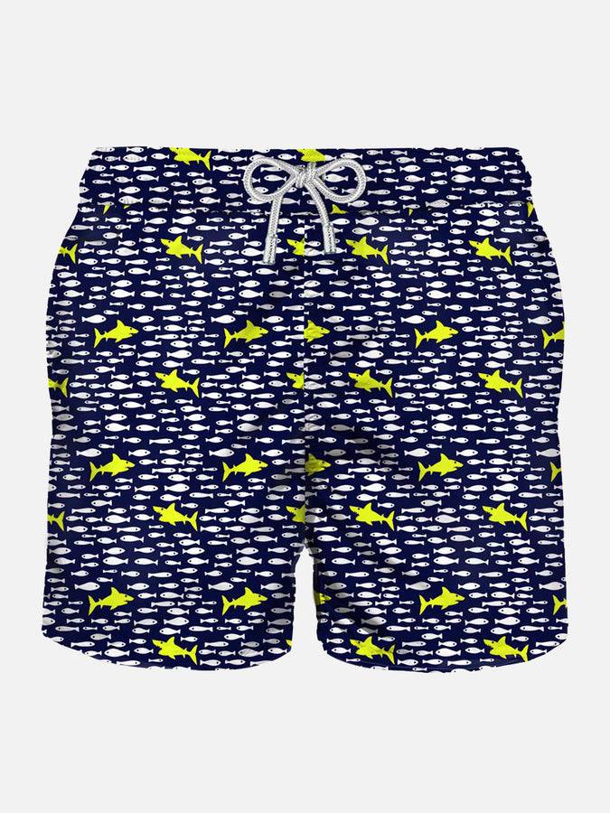 Mc2 Saint Barth Costume da bagno da uomo in tessuto leggero stampa squali