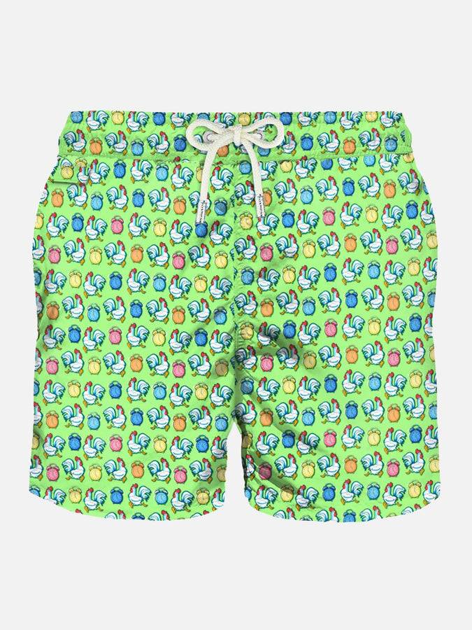 Mc2 Saint Barth Costume da bagno da uomo in tessuto leggero stampa galli
