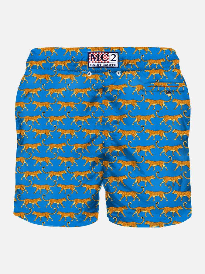 Mc2 Saint Barth Costume Da Bagno Da Uomo In Tessuto Leggero Stampa Leopardo