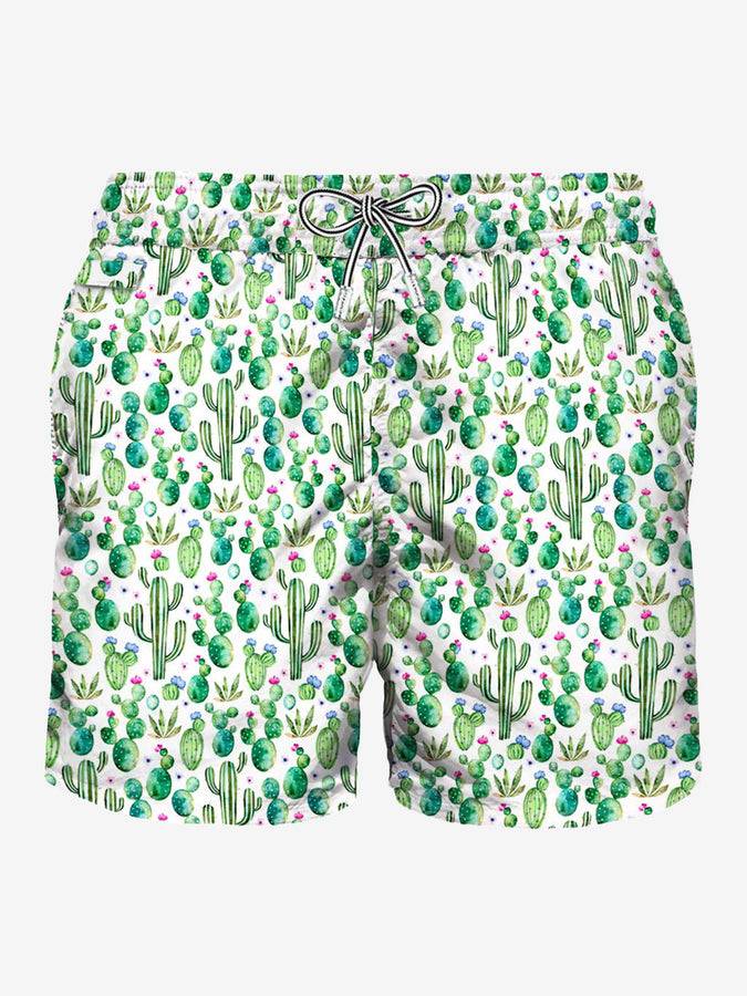 Mc2 Saint Barth Costume da bagno da uomo in tessuto leggero stampa piante spinose
