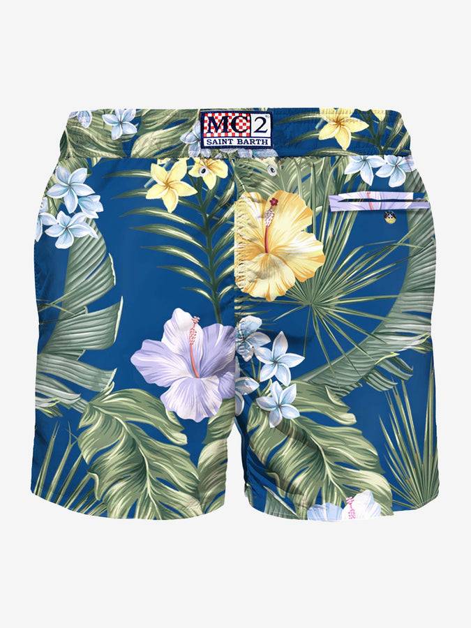 Mc2 Saint Barth Costume Da Bagno Da Uomo In Tessuto Leggero Stampa Tropicale