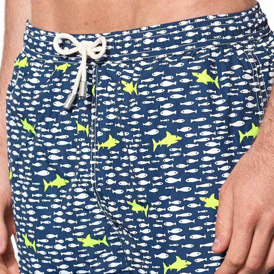 Mc2 Saint Barth Costume Da Bagno Da Uomo In Tessuto Leggero Stampa Squali