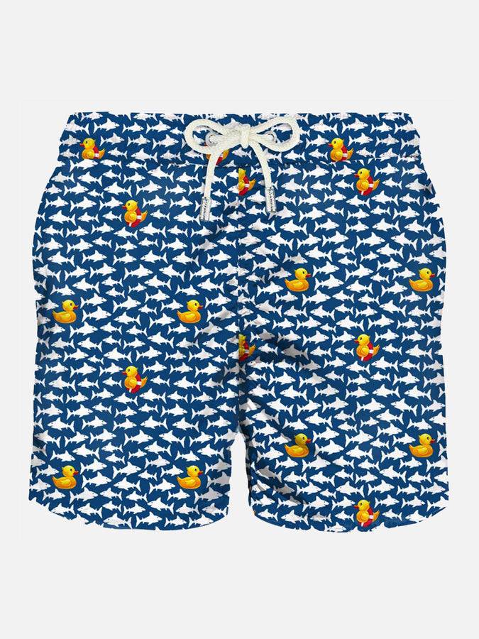 Mc2 Saint Barth Costume da bagno da uomo in tessuto leggero stampa papere e squali