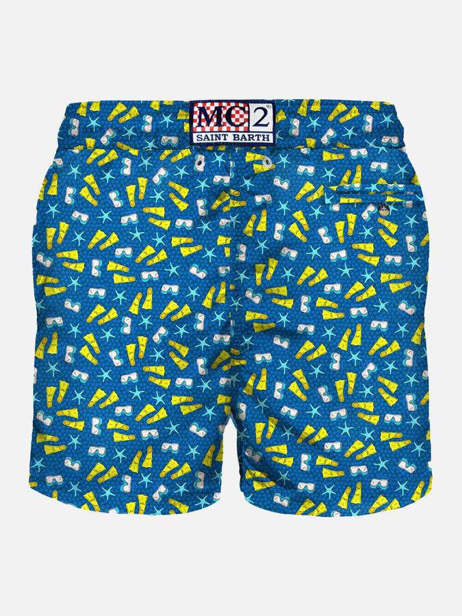 Mc2 Saint Barth Costume Da Bagno Da Uomo In Tessuto Leggero Stampa Snorkeling