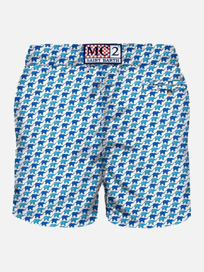 Mc2 Saint Barth Costume Da Bagno Da Uomo In Tessuto Leggero Stampa Elefante