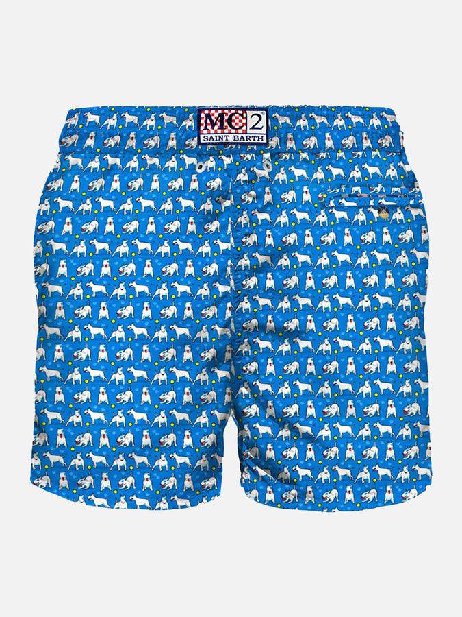 Mc2 Saint Barth Costume Da Bagno Da Uomo In Tessuto Leggero Stampa Bull Terrier