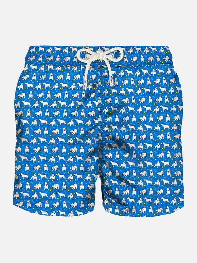 Mc2 Saint Barth Costume da bagno da uomo in tessuto leggero stampa bull terrier