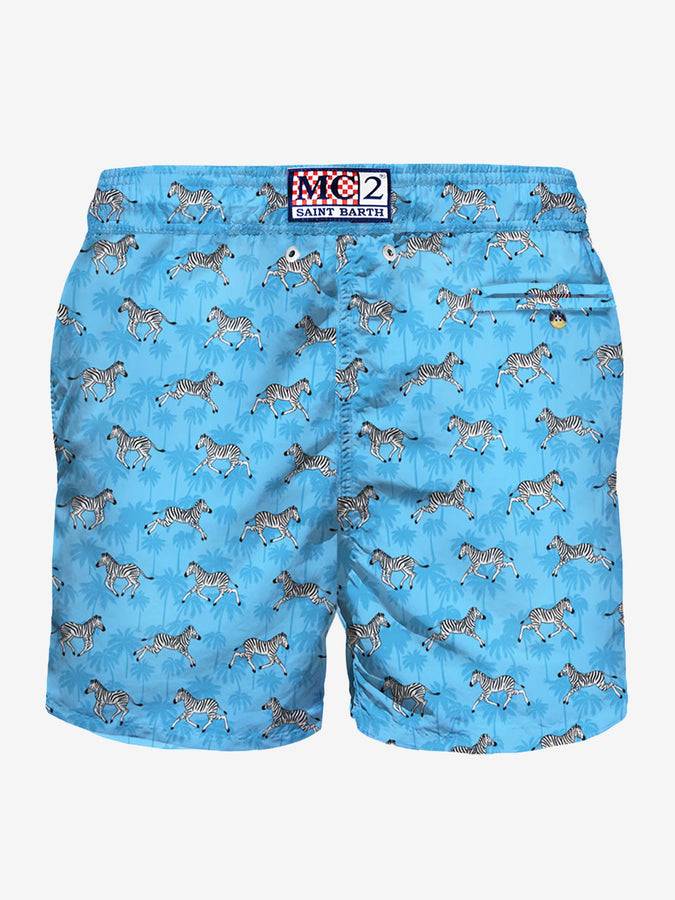 Mc2 Saint Barth Costume Da Bagno Da Uomo In Tessuto Leggero Stampa Zebrata