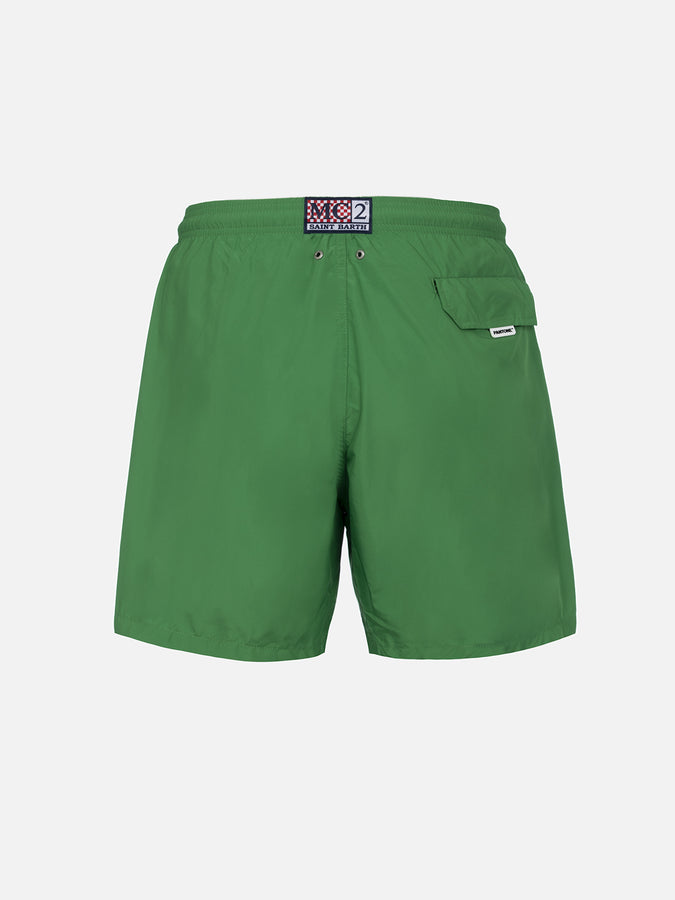 Mc2 Saint Barth Costume Da Bagno Da Uomo In Tessuto Leggero Verde Erba Lighting Pantone | EDIZIONE SPECIALE PANTONE