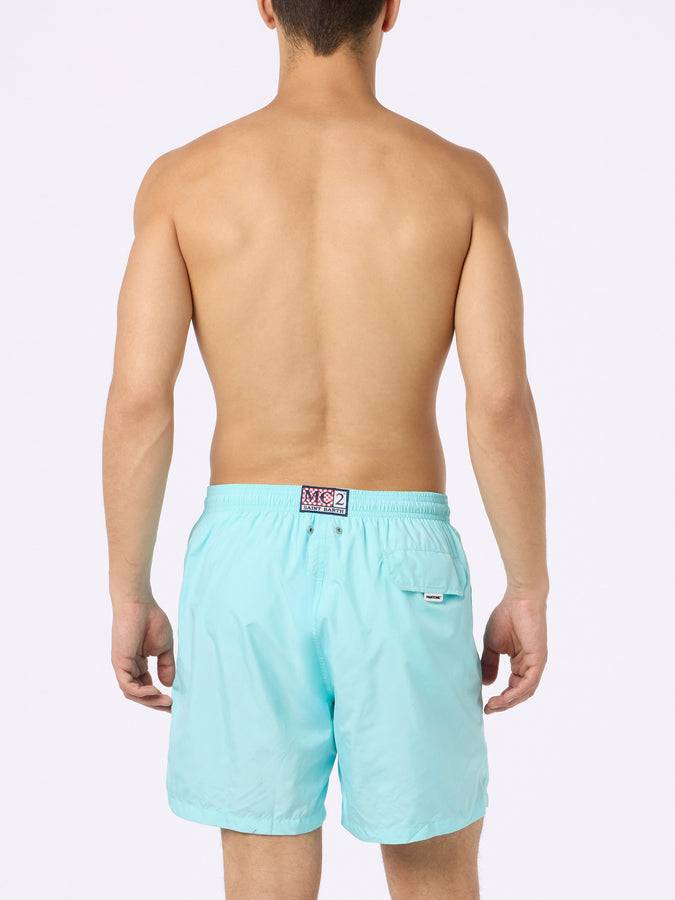 Mc2 Saint Barth Costume Da Bagno Da Uomo In Tessuto Leggero Verde Acqua Lighting Pantone | EDIZIONE SPECIALE PANTONE