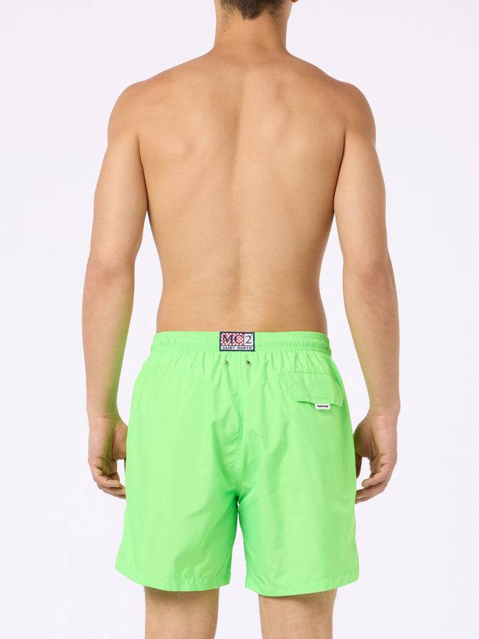 Mc2 Saint Barth Costume Da Bagno Da Uomo In Tessuto Leggero Verde Fluo Lighting Pantone | EDIZIONE SPECIALE PANTONE