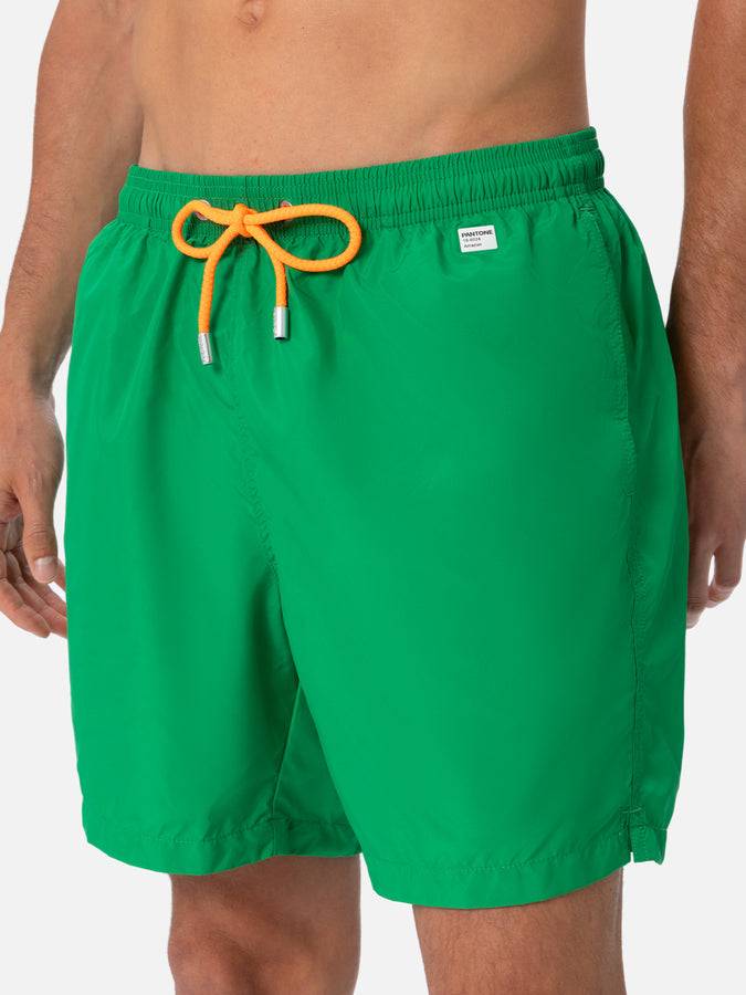 Mc2 Saint Barth Costume Da Bagno Da Uomo In Tessuto Leggero Verde Erba Lighting Pantone | EDIZIONE SPECIALE PANTONE