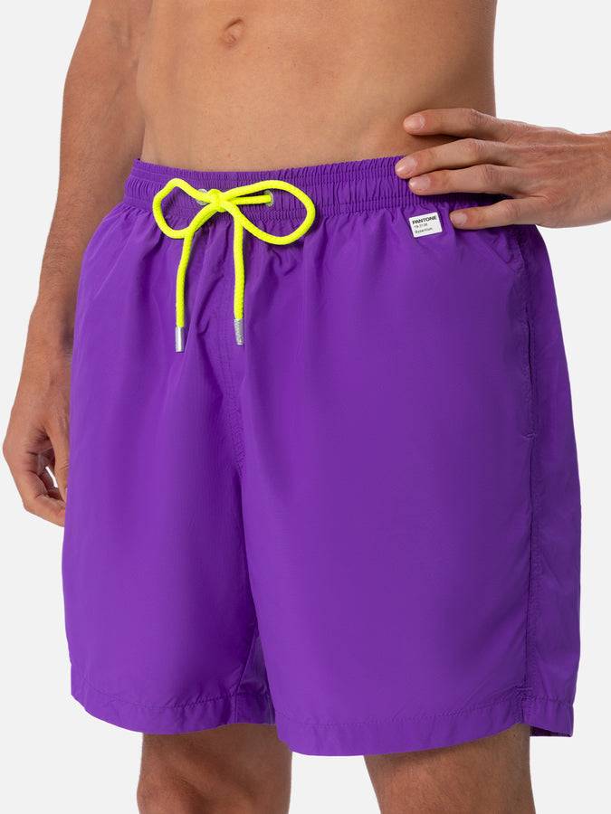Mc2 Saint Barth Costume Da Bagno Da Uomo In Tessuto Leggero Viola Lighting Pantone | EDIZIONE SPECIALE PANTONE