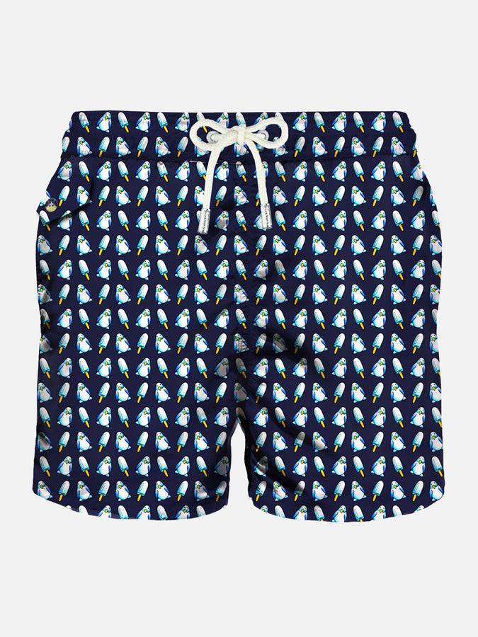 Mc2 Saint Barth Costume da bagno da uomo stampa micro pinguini