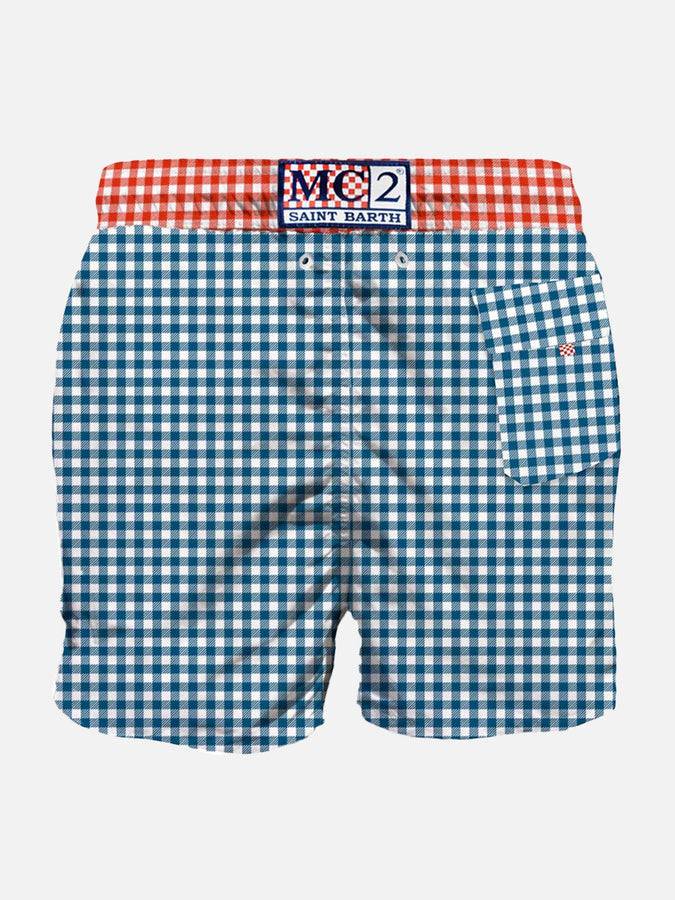Mc2 Saint Barth Costume Da Bagno Da Uomo Stampa Vichy Con Taschino