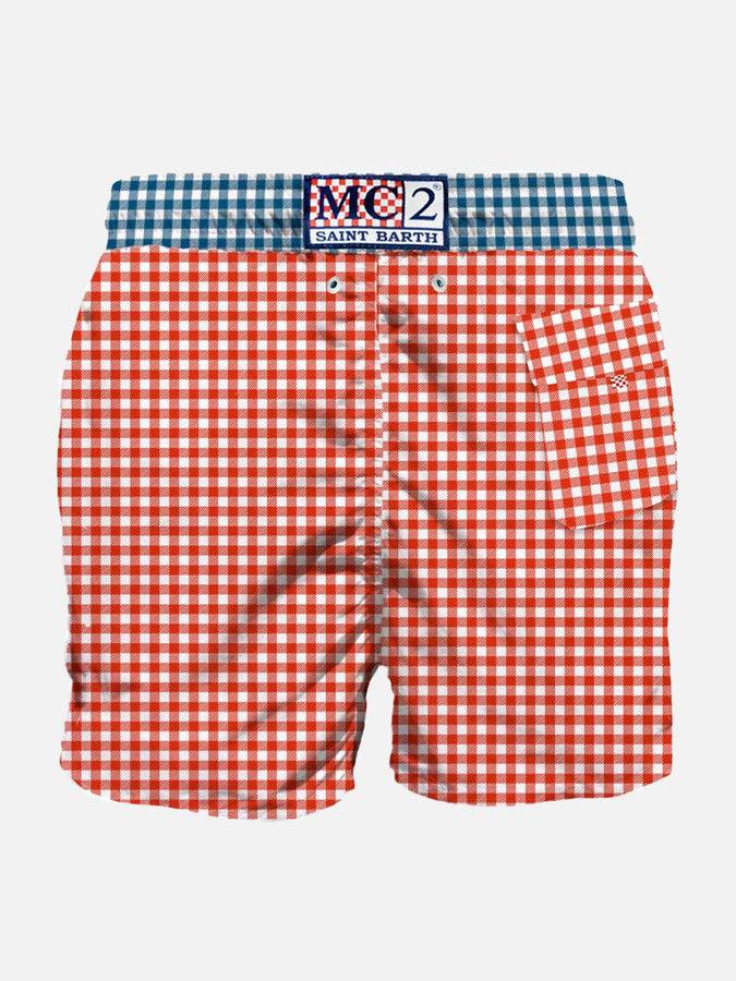 Mc2 Saint Barth Costume Da Bagno Da Uomo Stampa Vichy E Taschino