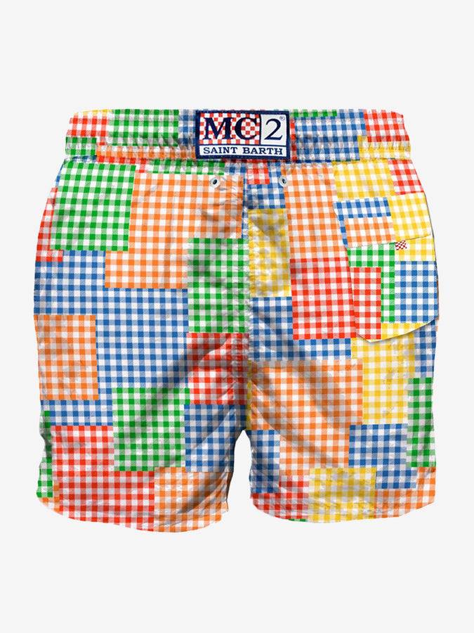 Mc2 Saint Barth Costume Da Bagno Da Uomo Vichy Multicolore