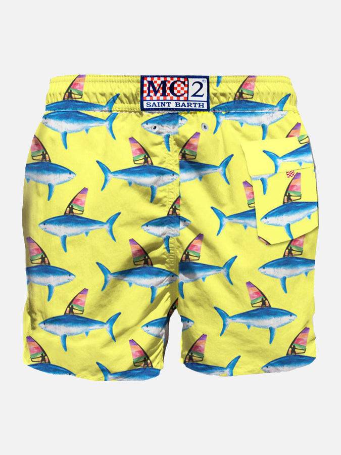 Mc2 Saint Barth Costume Da Bagno Di Media Lunghezza Con Stampa Squali
