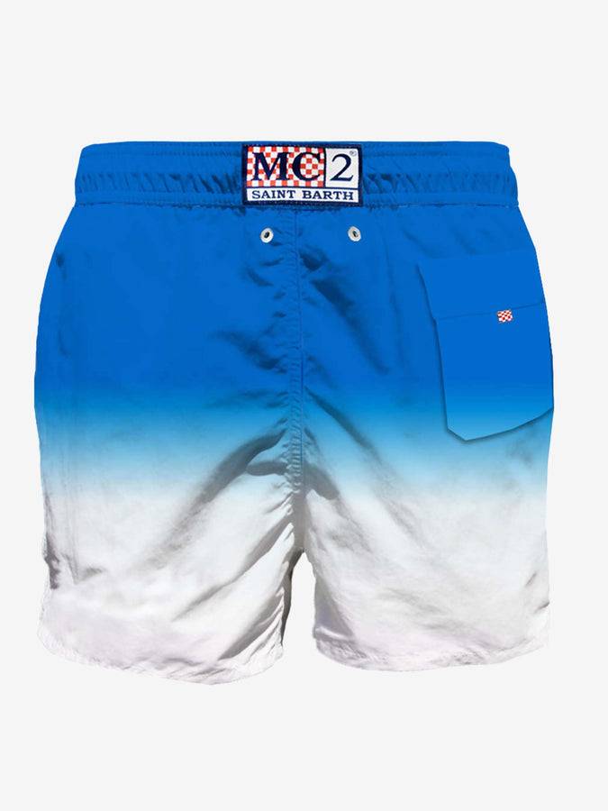 Mc2 Saint Barth Costume Da Bagno Di Media Lunghezza Nei Toni Del Bianco E Del Blu
