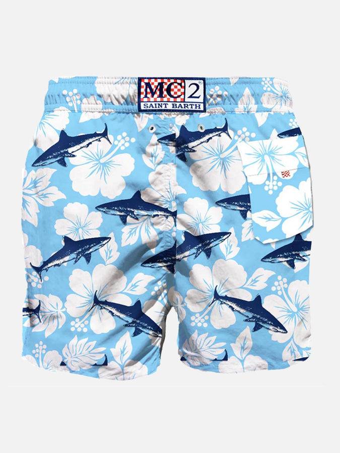Mc2 Saint Barth Costume Da Bagno Di Media Lunghezza Stampa Squali In Velluto