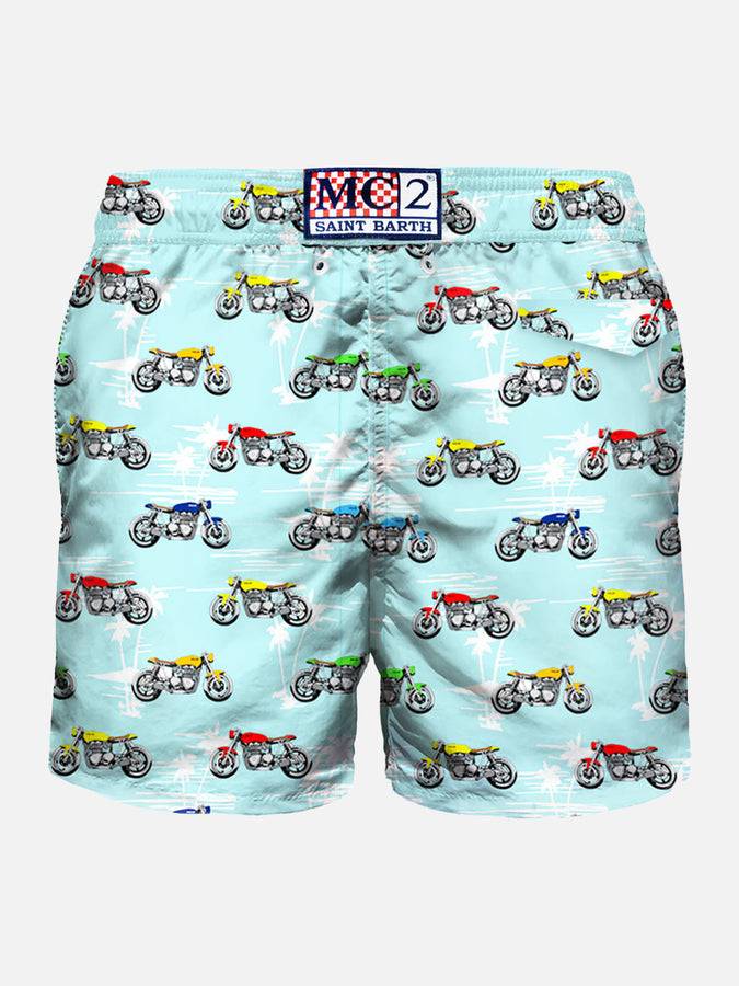 Mc2 Saint Barth Costume Da Bagno In Tessuto Leggero Stampa Moto