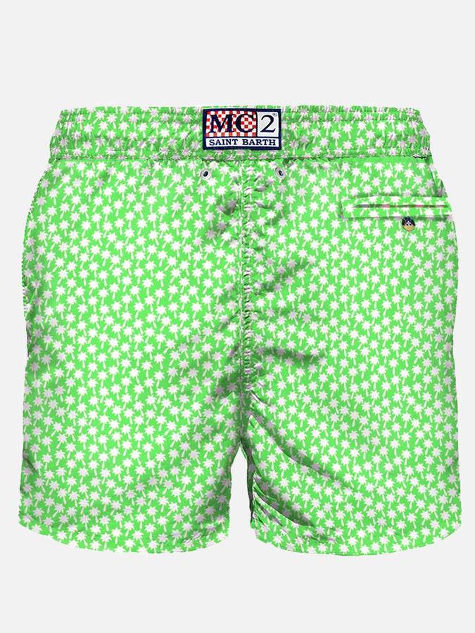 Mc2 Saint Barth Costume Da Bagno In Tessuto Leggero Stampa Palme