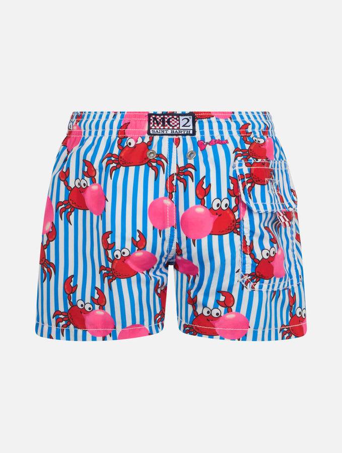 Mc2 Saint Barth Costume Da Bagno Jean Da Bambino Di Media Lunghezza Con Stampa Granchio Big Babol | EDIZIONE SPECIALE BIG BABOL