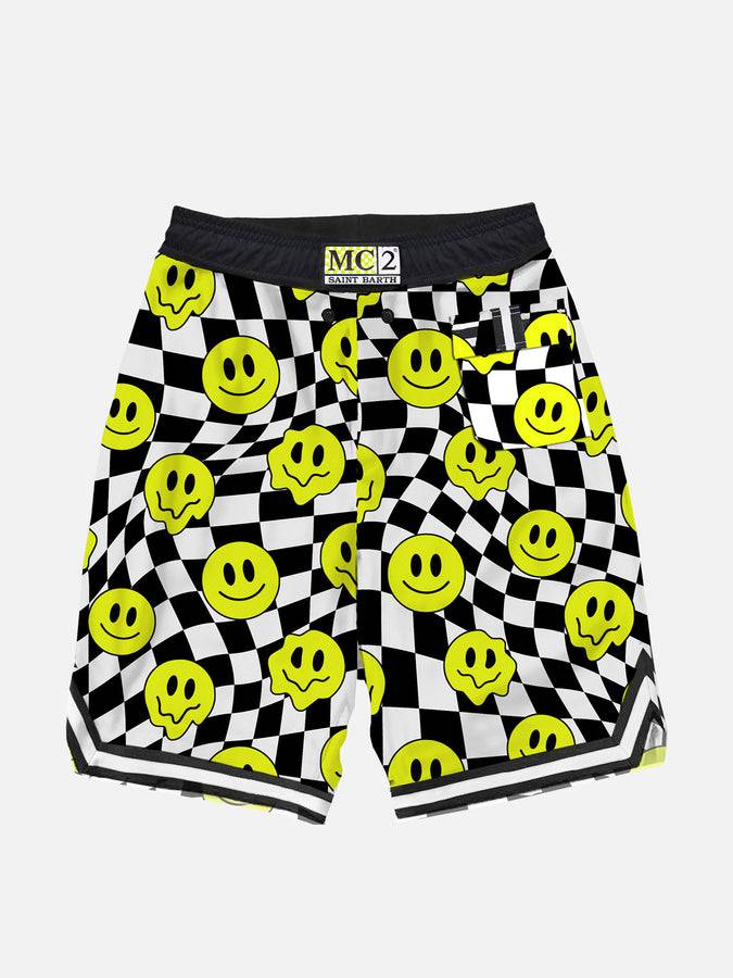 Mc2 Saint Barth Costume Da Bagno Lungo Da Bambino Con Fantasia Smile Groovy