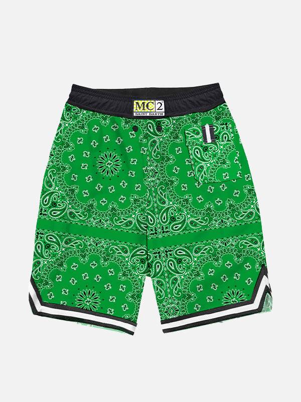 Mc2 Saint Barth Costume Da Bagno Lungo Da Bambino Con Stampa Bandana