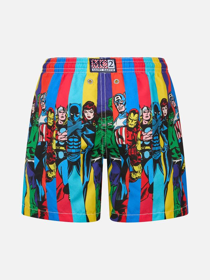 Mc2 Saint Barth Costume Da Bagno Medio Ragazzo Haiti Con Stampa Piazzata Dei Supereroi Marvel | EDIZIONE SPECIALE MARVEL