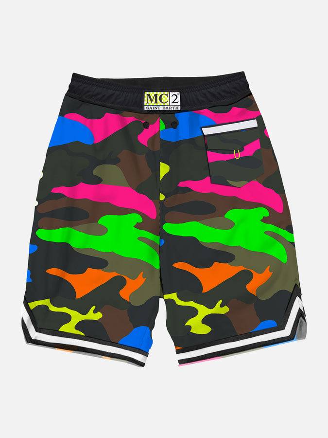Mc2 Saint Barth Costume Da Bagno Mimetico Fluo Multicolor Stile Surf
