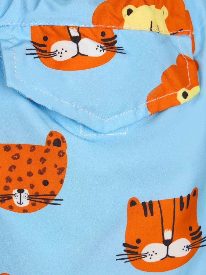 Mc2 Saint Barth Costume Da Bagno Per Bambino In Tessuto Leggero Jean Lighting Con Stampa Leoni