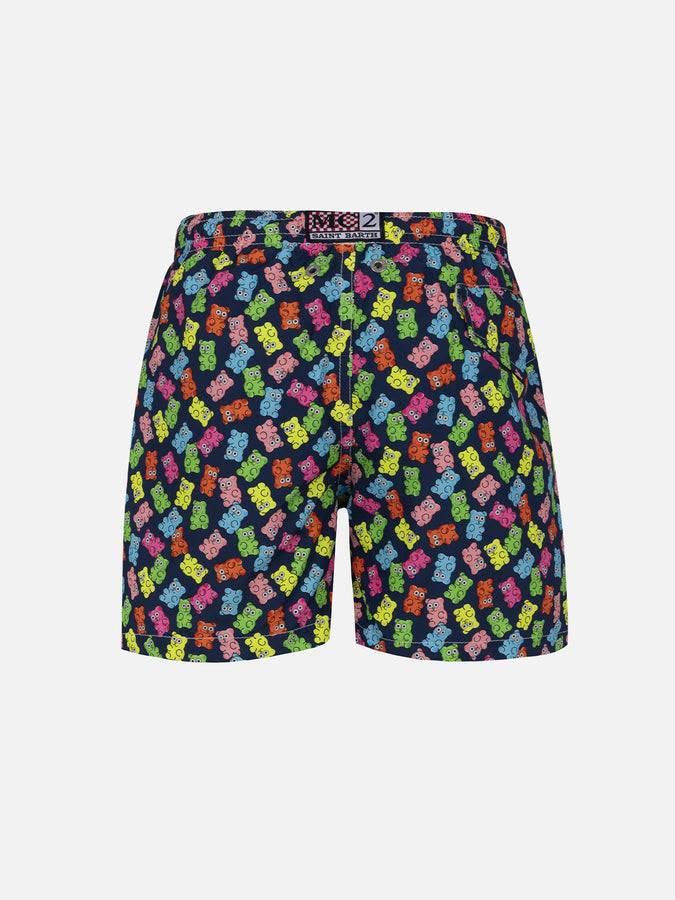 Mc2 Saint Barth Costume Da Bagno Per Bambino In Tessuto Leggero Jean Lighting Con Stampa Di Orsetti Di Caramelle