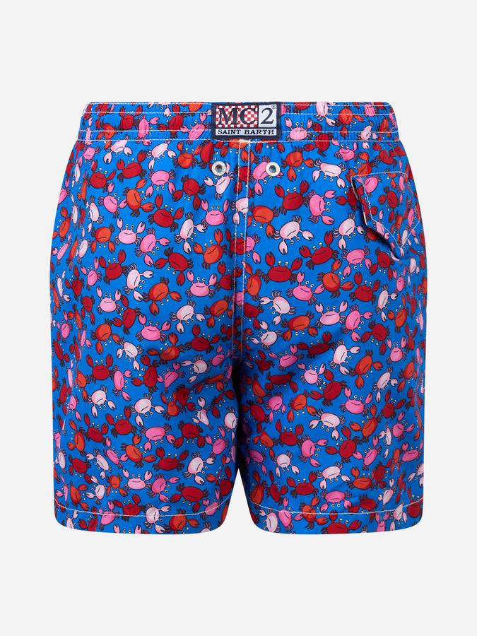 Mc2 Saint Barth Costume Da Bagno Per Bambino In Tessuto Leggero Jean Lighting Con Stampa Granchi