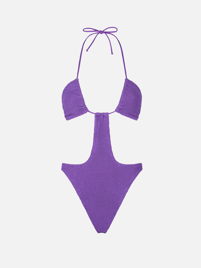 Mc2 Saint Barth Costume Da Bagno Trikini Viola Crinkle