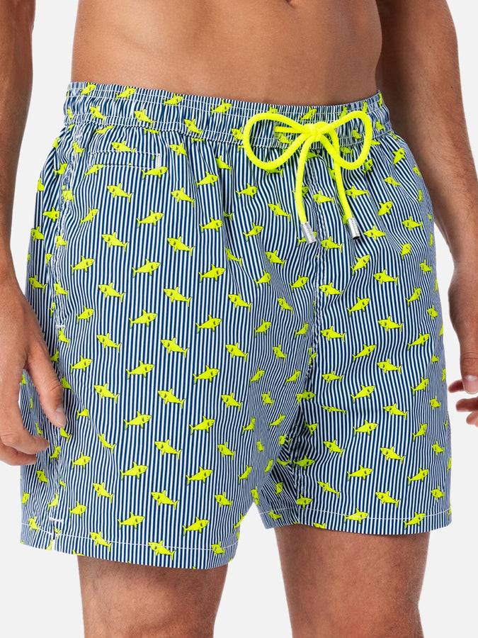 Mc2 Saint Barth Costume Da Bagno Uomo Comfort Light Con Stampa Squali