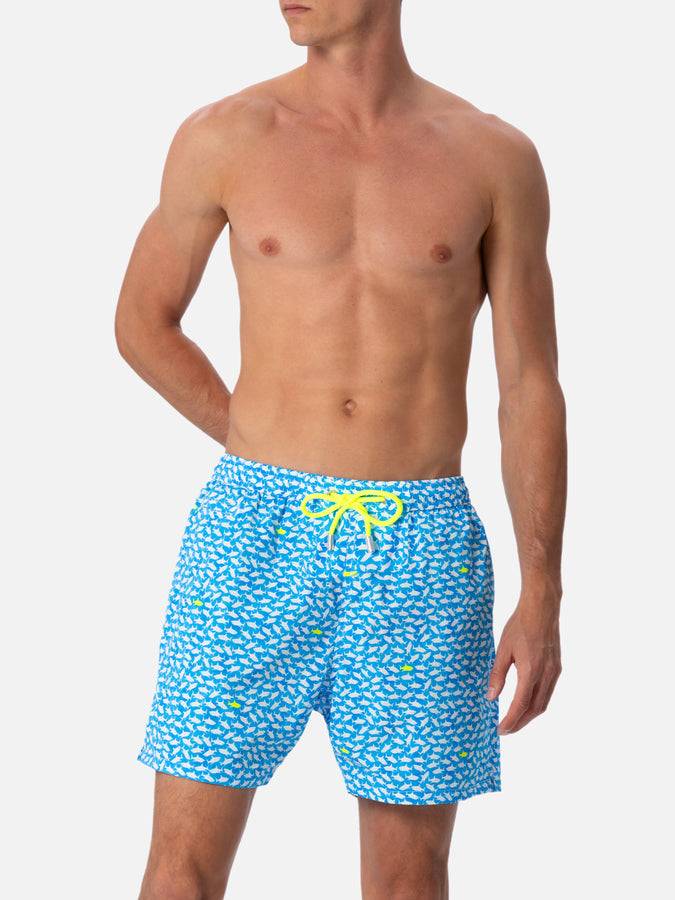 Mc2 Saint Barth Costume Da Bagno Uomo Comfort Light Con Stampa Squali