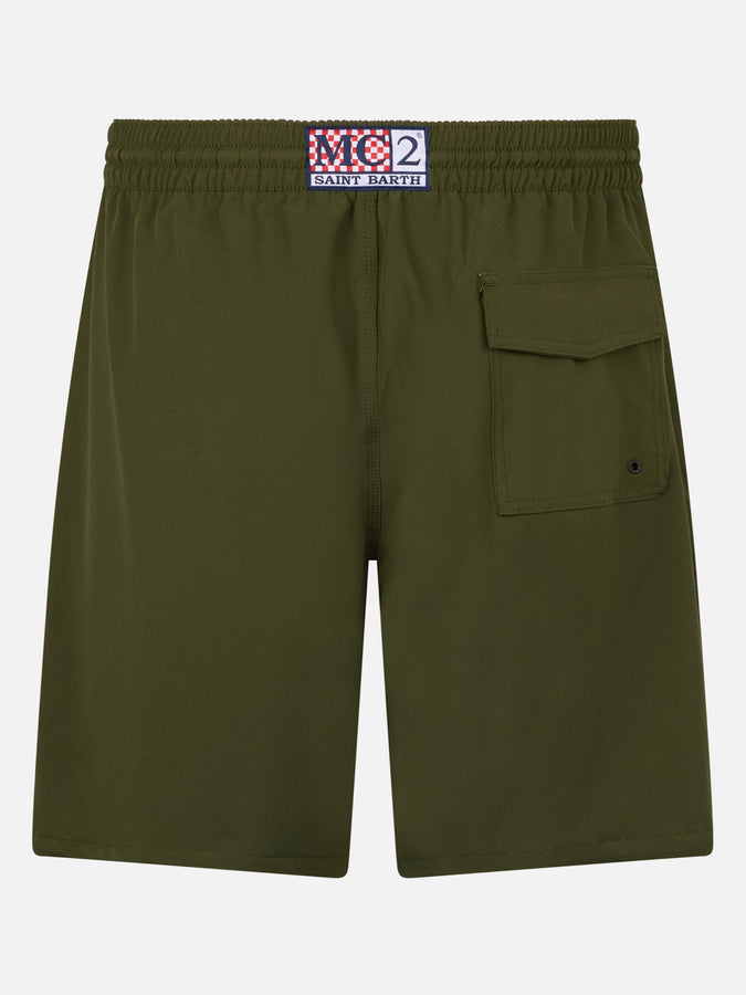 Mc2 Saint Barth Costume Da Bagno Uomo Comfort Surf Di Colore Verde Militare