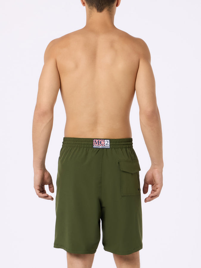 Mc2 Saint Barth Costume Da Bagno Uomo Comfort Surf Di Colore Verde Militare